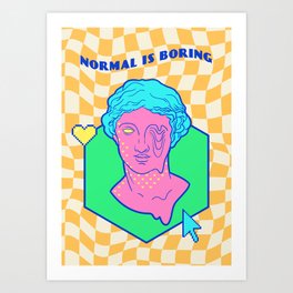 Normal is Boring [retrowave/vaporwave] — retrowave poster, aesthetic poster, retrowave art, 80s Art Print