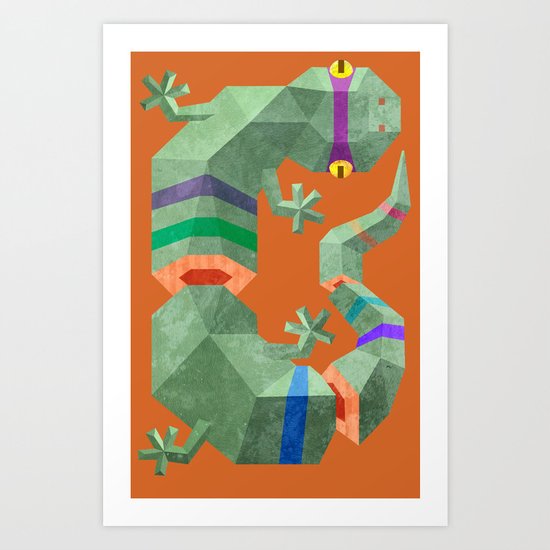 Polygonal gecko Art Print
