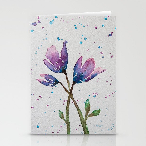 Spring Blossom I - Watercolor Flowers Stationery Cards