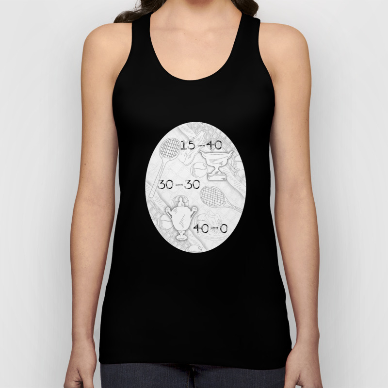 Illustration Of Tennis Sport Scene Unisex Tank Top By Sportxioma