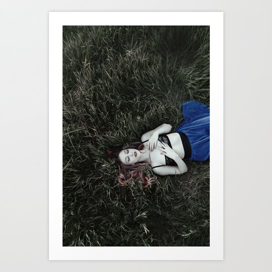 Grass girl Art Print