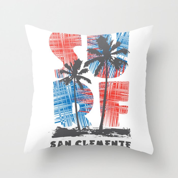 San Clemente surf paradise Throw Pillow