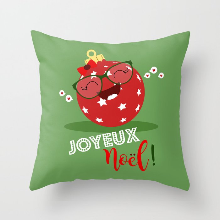 Boule De Noël Rose Throw Pillow By Mariettedesign