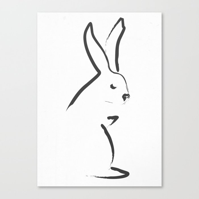 Zen Snow Bunny Canvas Print
