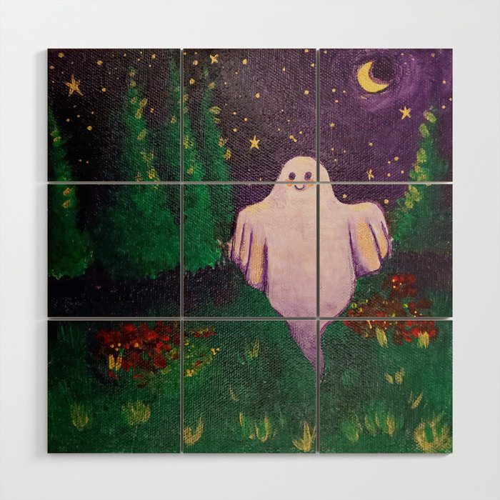 Camp Ghost (finally i can go outside) Wood Wall Art