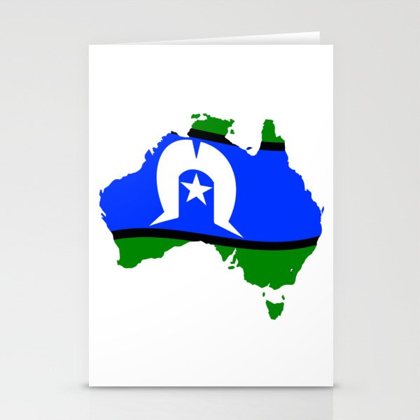 Torres Strait Islander Flag On Map Of Australia Stationery Cards