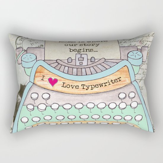 Typewriter #4 Rectangular Pillow