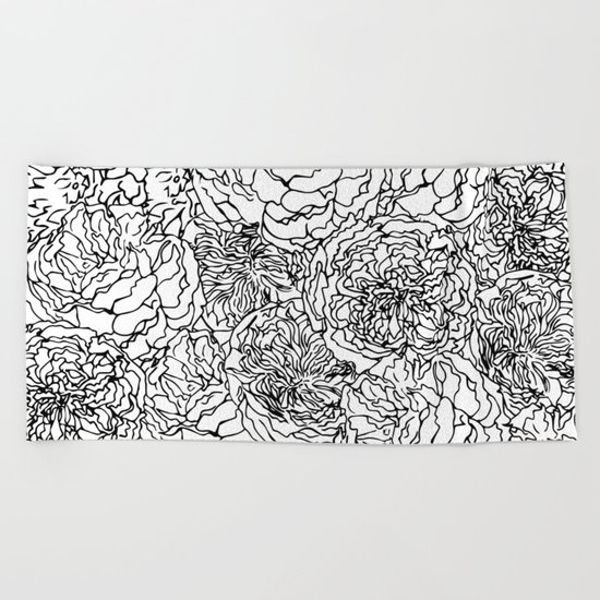 SPRING IN BLACK AND WHITE Beach Towel