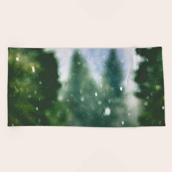 Winter Forest Flurries Beach Towel