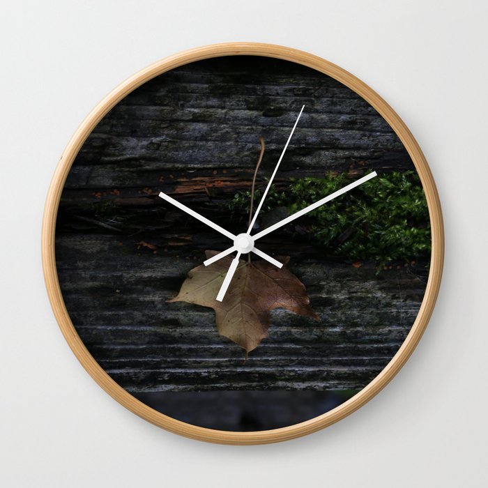 Small Leaf, in a Dark, Dark Place Wall Clock