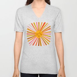 Sunshine – Retro Ochre Palette V Neck T Shirt