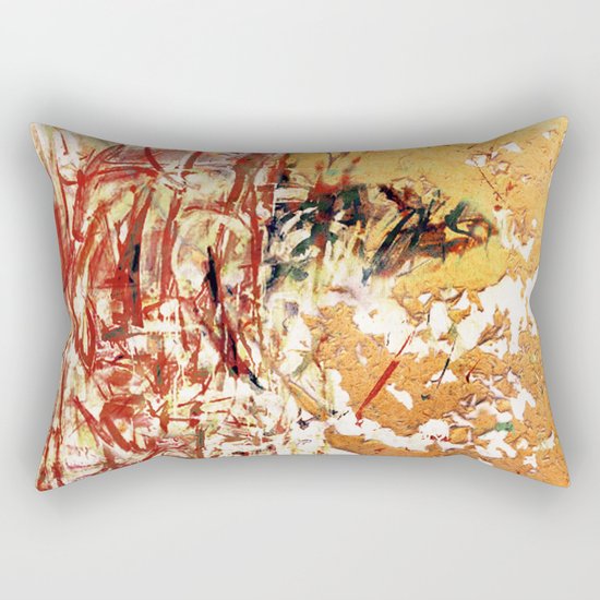 Red and Yellow Wall Rectangular Pillow