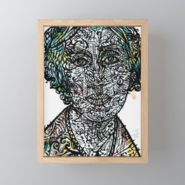 VIRGINIA WOOLF watercolor and ink portrait .2 Framed Mini Art Print