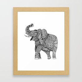 Zentangle Elephant Framed Art Print