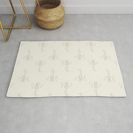 Retro Microphone Pattern on Cream Off-White Area & Throw Rug