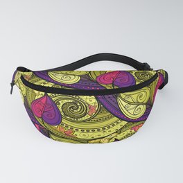 Stained Glass Leaf Paisley 2 Fanny Pack