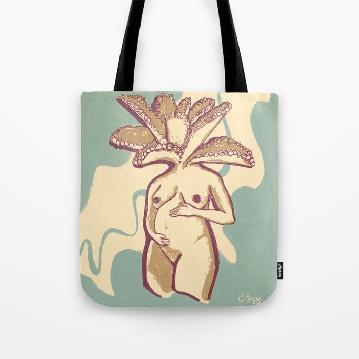 Mother of Millions Pregnant Succulent Lady Tote Bag