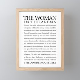 Daring Greatly, Woman in the Arena - The Man in the Arena Quote by Theodore Roosevelt Framed Mini Art Print