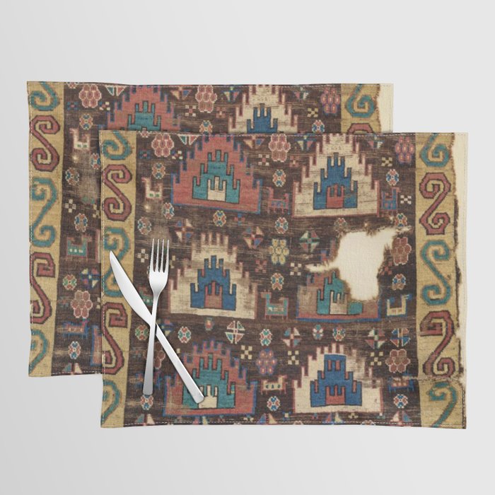 Pyramid Anatolian Rug Digital Painting Placemat