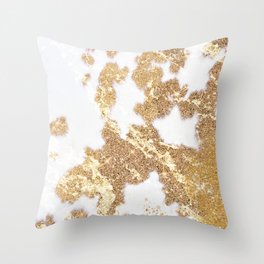 Gold Foil Cowhide Print (viii 2021) Throw Pillow