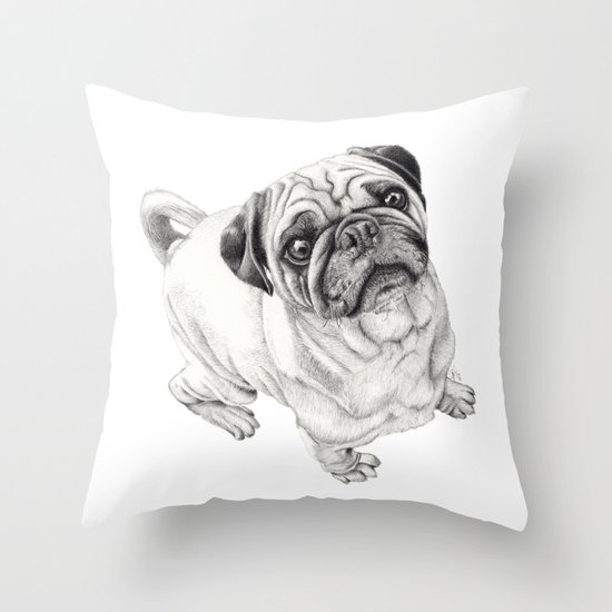 Seymour the Pug Throw Pillow