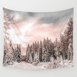 Winter Pine Tree Forest Wall Tapestry