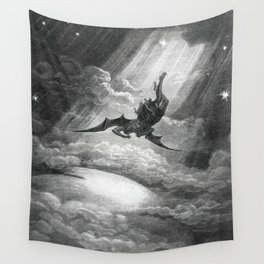 Gustave Doré Paradise Lost Fall to Earth Wall Tapestry