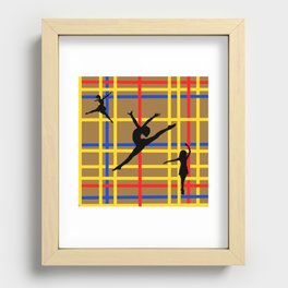 Dancing like Piet Mondrian - New York City I. Red, yellow, and Blue lines on the brown background Recessed Framed Print