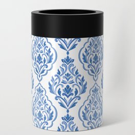 Blue and white damask vintage seamless pattern. Vintage, paisley elements. Traditional, Turkish motifs.  Can Cooler