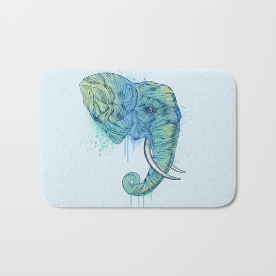 Elephant Portrait Bath Mat