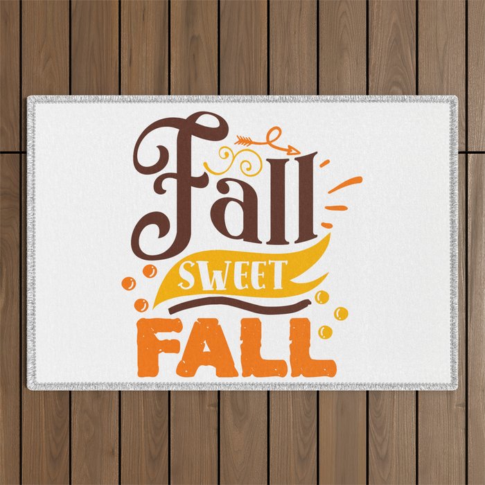 Fall Sweet Fall Cute Women's Saying Typography Outdoor Rug