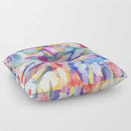 Pastel Abstract Colorful Art by Emmanuel Signorino  Floor Pillow