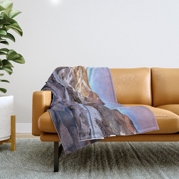 Blue Lake Sunrise Throw Blanket