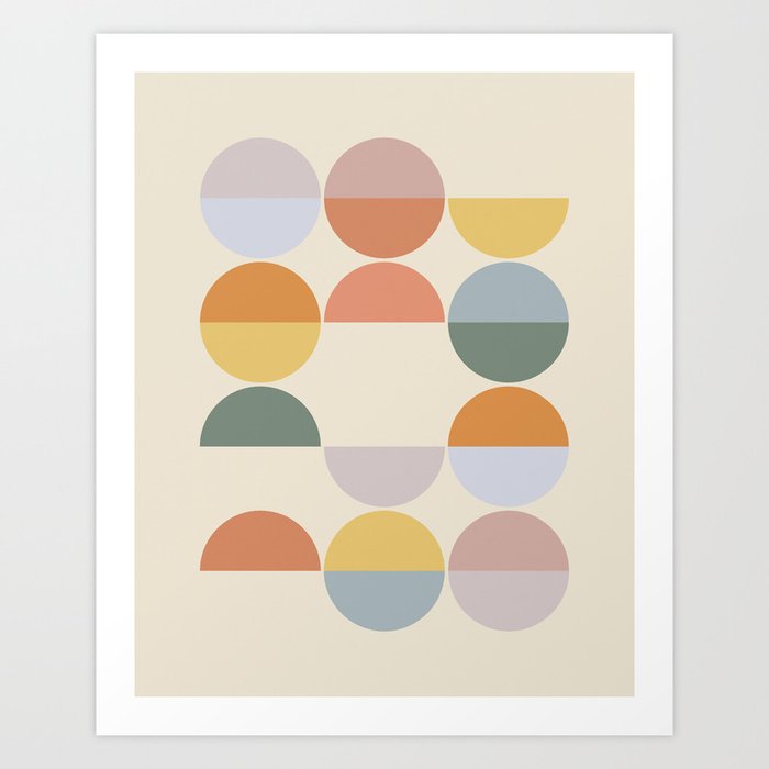 Pastel Geometric Shapes #2 Art Print