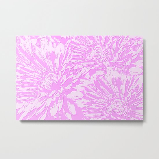 In The Pink Floral Abstract Metal Print