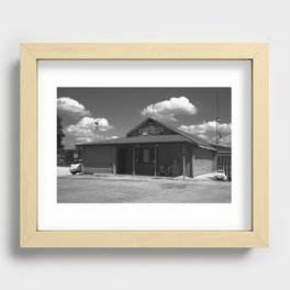 Route 66 - Old Log Cabin 2012 BW Recessed Framed Print