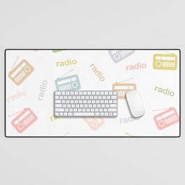 colorful vintage radios Desk Mat