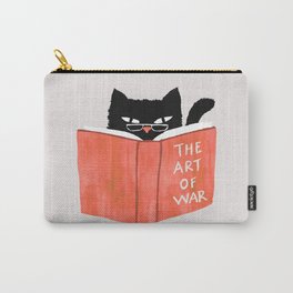 Cat reading book Carry-All Pouch | Destruction, Painting, Suntzu, Book, War, Vice, Illustration, Kitty, Pet, Theartofwar 