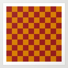 Red and Orange Checkerboard  Art Print