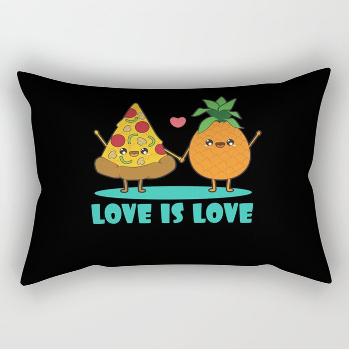 Love Cute Pride Pineapple Pizza Rectangular Pillow