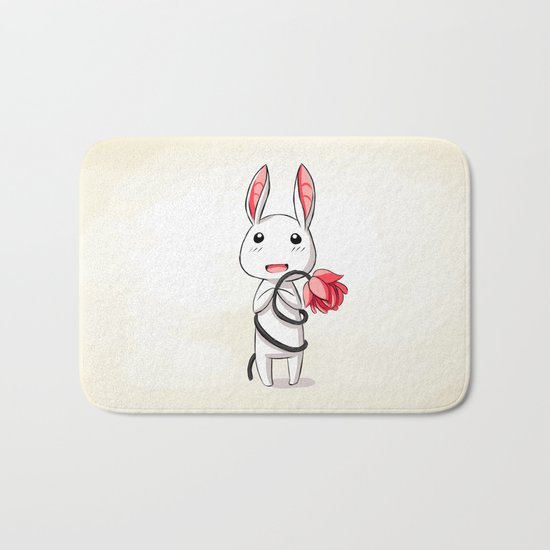 Bunny Flower Bath Mat