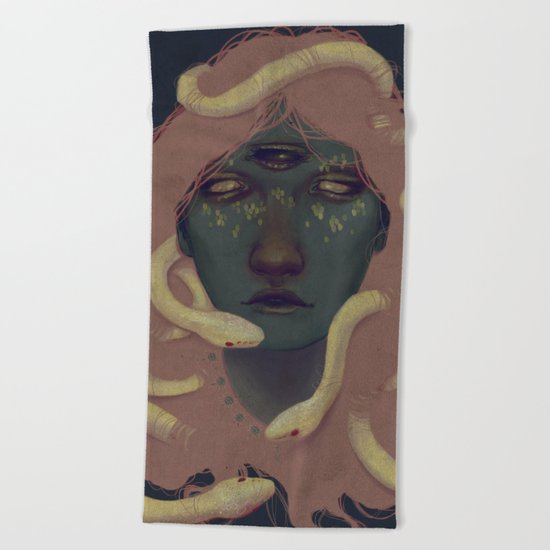 of witches and pets Beach Towel