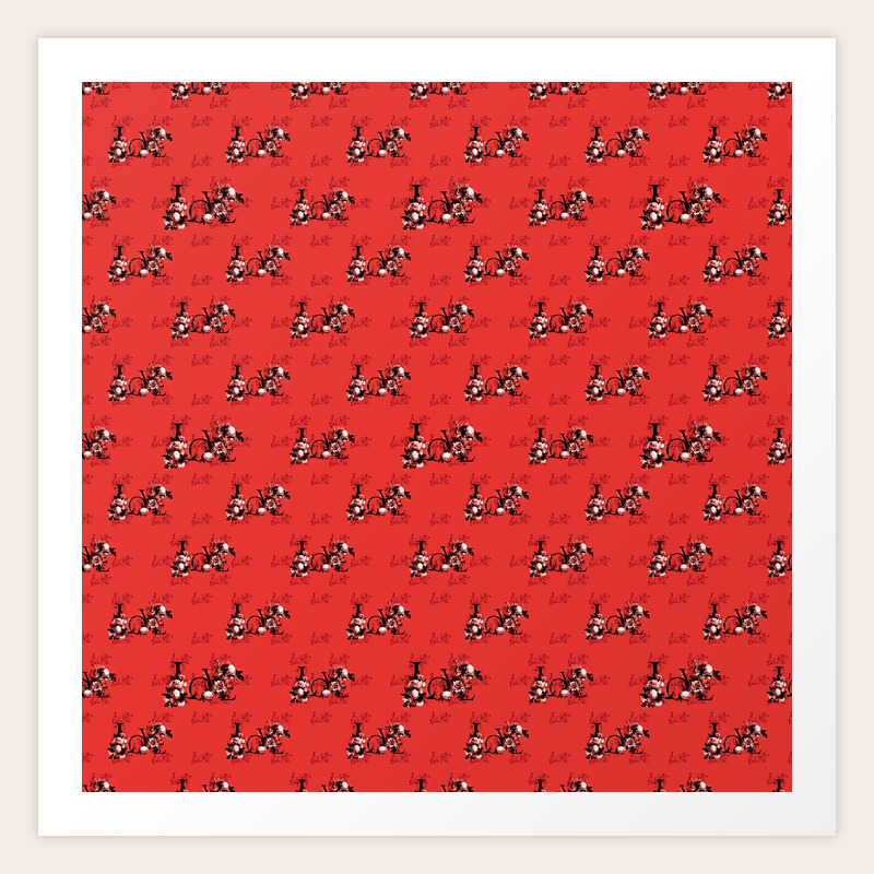 Elysian Flowers Floral Love Letters Pattern Small Deep Red Art Print By Gxp Design Society6