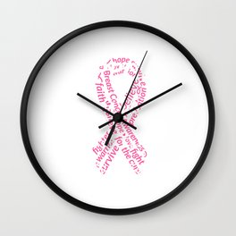 Support Squad Big Fight Breast Cancer Warrior Wall Clock