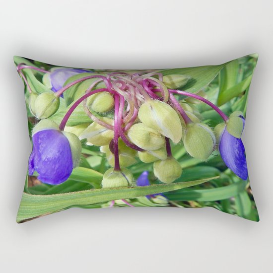 Spiderworts Flower Stems Rectangular Pillow