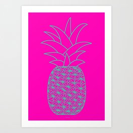Ananas shock pink Art Print