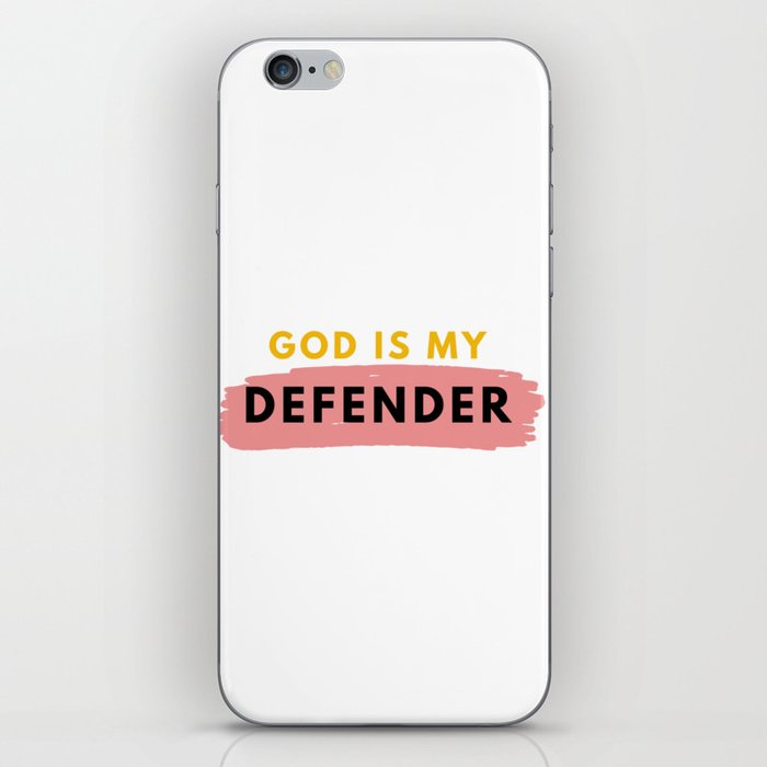 God is My Defender, Scripture Verse,  Bible Verse, Christian Quote, Religious Faith Sayings iPhone Skin