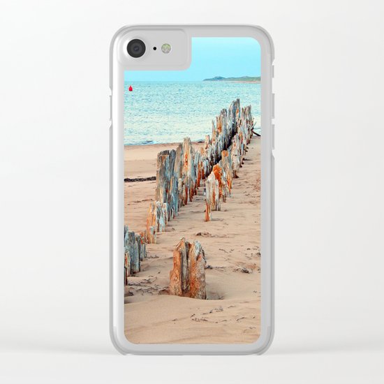 Wharf Remains on the Beach Clear iPhone Case