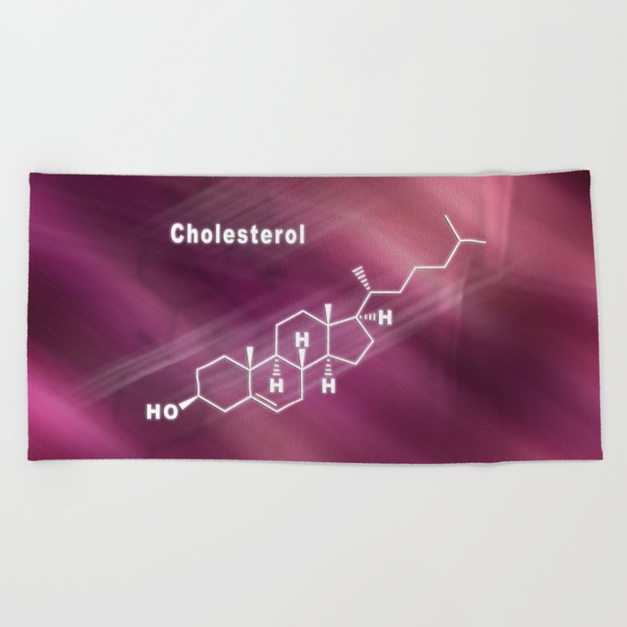 Cholesterol Hormone Structural chemical formula Beach Towel