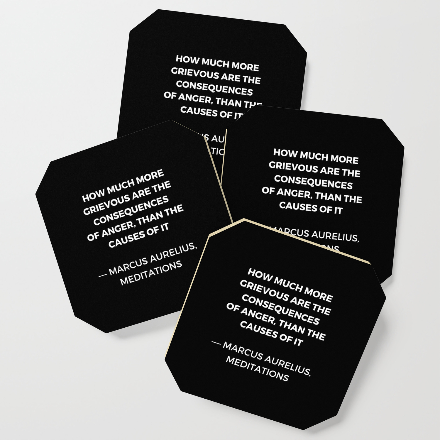 Stoic Wisdom Quotes Marcus Aurelius Meditations On Anger Coaster By Myrainbowlove Society6